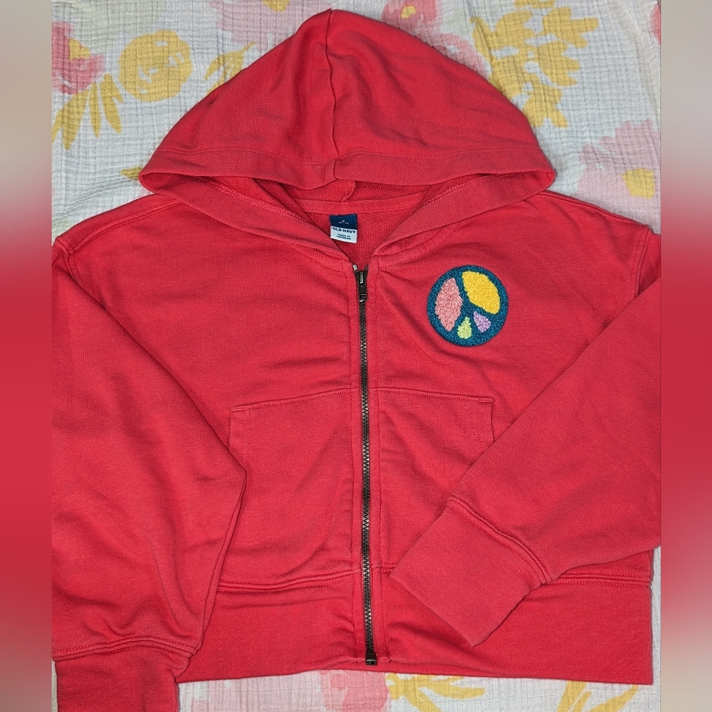 Girls Zip Up Sweatshirt, Pink, Size 6/7